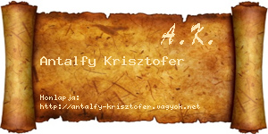 Antalfy Krisztofer névjegykártya